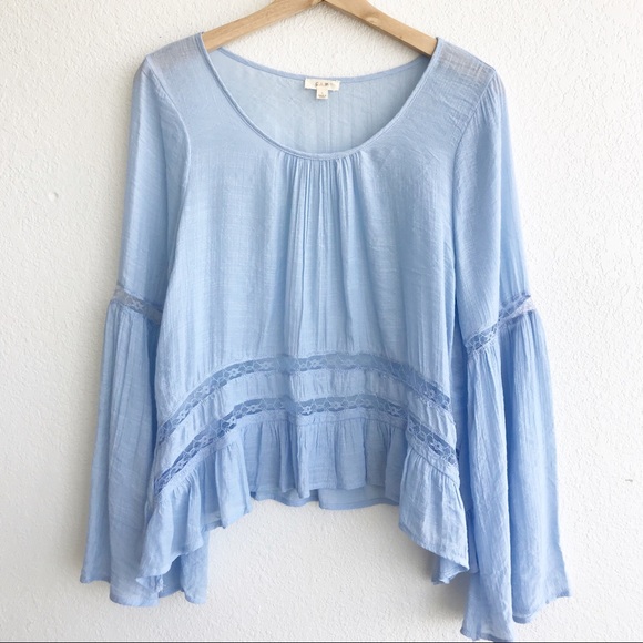 Anthropologie Tops - ANTHROPOLOGIE E M Bell Sleeve Blouse